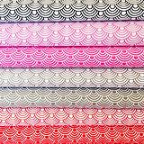 Textil - vlnky, 100 % bavlna, šírka 160 cm (bielo-ružová) - 10654352_