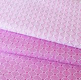 Textil - vlnky, 100 % bavlna, šírka 160 cm (bielo-ružová) - 10654364_