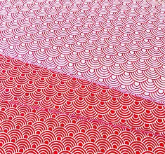 Textil - vlnky, 100 % bavlna, šírka 160 cm (bielo-červená) - 10654362_