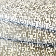 Textil - vlnky, 100 % bavlna, šírka 160 cm (bielo-sivá) - 10654363_