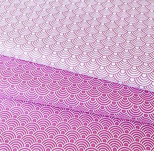 Textil - vlnky, 100 % bavlna, šírka 160 cm (bielo-ružová) - 10654364_