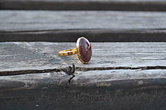 Prstene - Jaspis pozlátený prsteň Ag - 10654601_