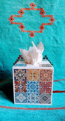 Úložné priestory & Organizácia - Box na vreckovky "Maroko White Nr.1" - 10657696_