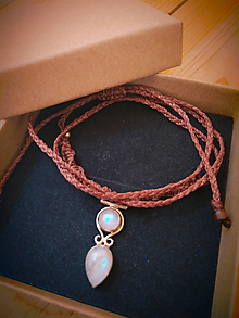 Náhrdelníky - náhrdelník alebo čelenka s Mesačným kameňom dúhovým, striebro Ag 925 - 10656380_