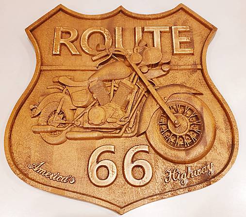 Obrazy - Drevorezba ROUTE 66 - 10657490_