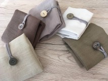Úžitkový textil - Ľanové vrecká pre pánov - ADAM (26 cm x 31 cm - Biela) - 10657076_