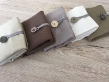 Úžitkový textil - Ľanové vrecká pre pánov - ADAM (26 cm x 31 cm - Biela) - 10657077_