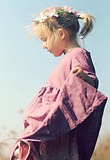 Detské oblečenie - Lněné šatičky La Rose - 10656597_