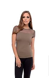 Topy, tričká, tielka - Tričko s krátkym rukávom so sieťkou hnedá khaki - 10657971_
