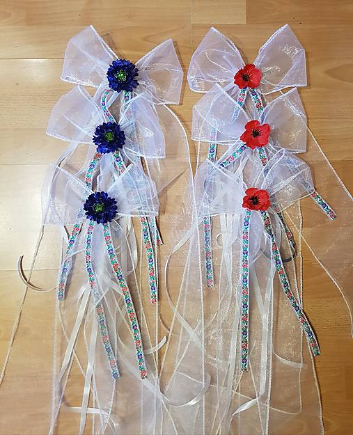 Dekorácie - folklórne mašle do kostola, zábradlie s makom alebo nevädzou - 10661867_