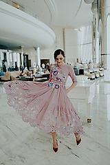  - fialové ľanové šaty Poľana - 10663989_