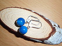 Náušnice - blue agata - 10667741_