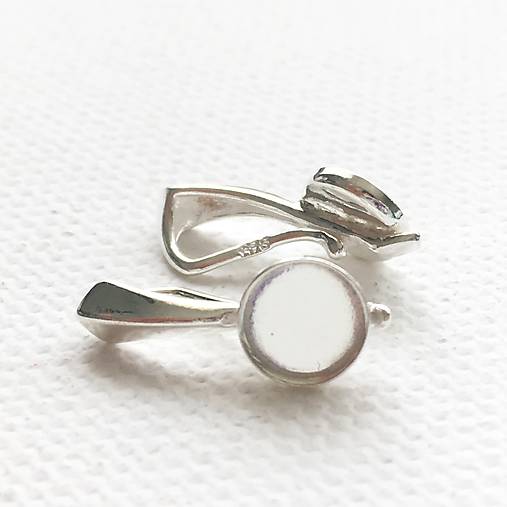 Komponenty - lôžko na prívesok s očkom/šlupňou 6 mm, Ag 925 - 10664612_