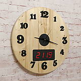 Hodiny - Drevené nástenné hodiny smrekové "DOUBLE - D/A" 112 - 10667115_