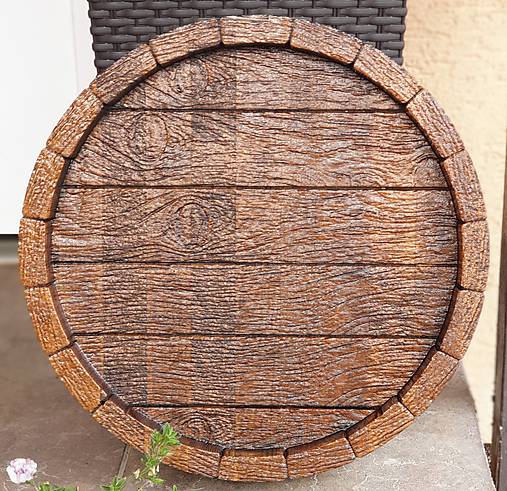 Nádoby - Drevorezba Tácka / Stôl ,starý sud - 10666603_