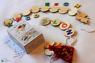 Hračky - Kreatívne písmenká ABECEDA – tvorenie prvých slov (Veľká kreatívna sada ABECEDA priradenie krúžky + písmenká) - 10669539_
