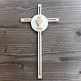 Dekorácie - Drevený Krížik k Svätému Prijímaniu - 10668747_