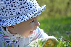 Detské čiapky - Letný klobúčik kotvičky - 10668363_