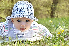 Detské čiapky - Letný klobúčik kotvičky - 10668366_