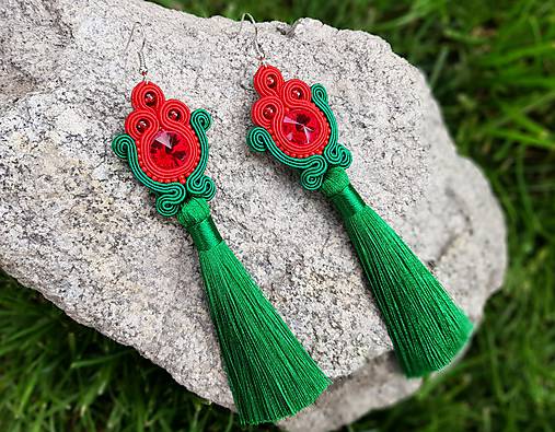 Náušnice - Jarná lúka -ručne šité šujtaška - soutache earring - 10672855_