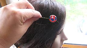 Ozdoby do vlasov - Sponka Slovensko  (na pravú stranu, č. 2647) - 10675648_