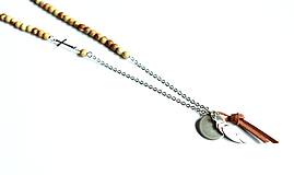 Pánske šperky - Pánsky náhrdelník BRYXI s koženým strapcom - 10678539_