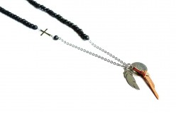 Pánske šperky - Pánsky náhrdelník BRYXI s koženým strapcom - 10678548_