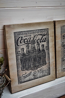 Tabuľky - Staré reklamné tabuľky (Coca Cola) - 10682377_