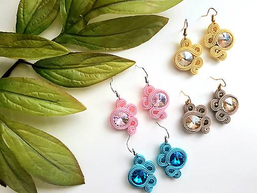 Náušnice - Farebné náušnice na jar - soutache earring  - 10685324_