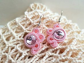 Náušnice - Farebné náušnice na jar - soutache earring  (Ružová) - 10685328_