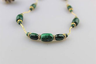 Náhrdelníky - malachit náhrdelník luxusný - dlhý - 10683453_