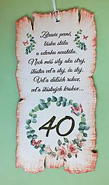 Jubilejná tabuľka - "40"