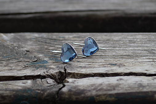 Swarovski srdcia Valentínky rhodiované Ag náušnice