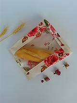 Úžitkový textil - Vrecúško na chlieb a pečivo - ruže (Mini 22x24 cm) - 10690245_
