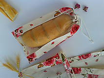 Úžitkový textil - Vrecúško na chlieb a pečivo - ruže (1/2kg chlieb 21x33 cm) - 10690252_