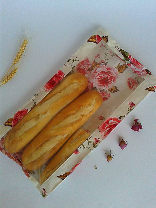Vrecúško na chlieb a pečivo - ruže (1kg chlieb 23x42 cm)