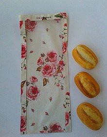 Úžitkový textil - Vrecúško na chlieb a pečivo - ruže (Dlháň 23x50 cm) - 10690250_