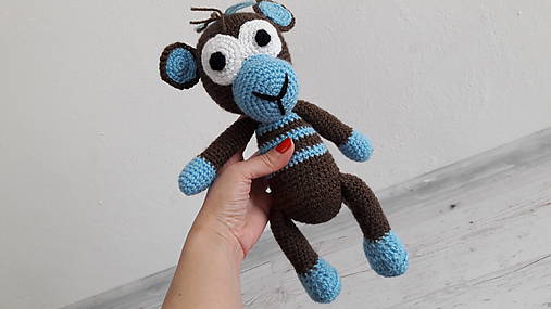 Hračky - hnedo/modrá  opka - 10688724_