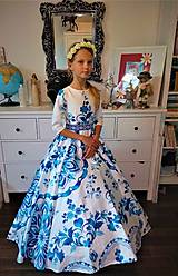FLORAL FOLK " Slovenská ornamentika ", dievčenské spoločenské dlhé šaty