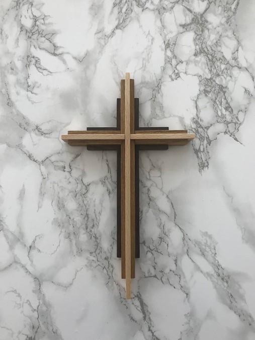  - Svadobný krížik , drevený krížik (Drevený svadobný krížik - buk/akacia /orech) - 10692389_