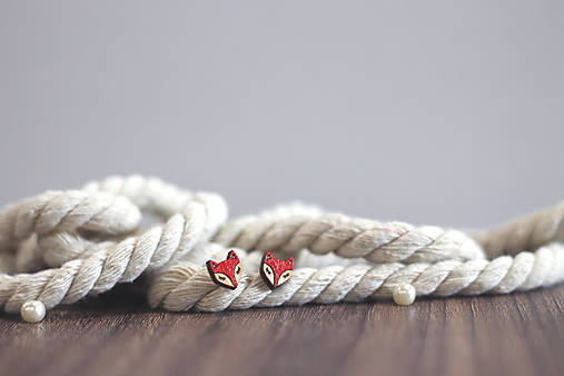 Náušnice - Líščatá mini napichovačky - 10691805_