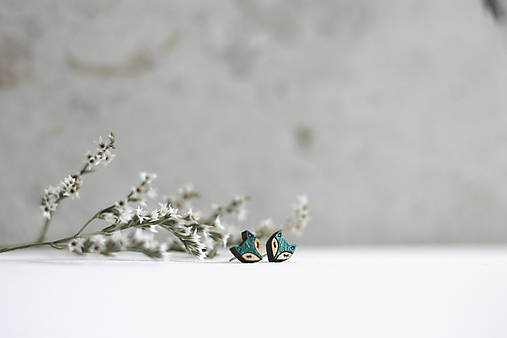 Náušnice - Líščatá mini napichovačky (Tyrkysová) - 10691818_