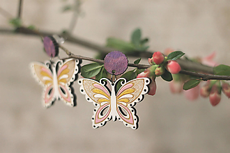 Náušnice - Motýľovce (Ružová) - 10691045_