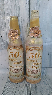 Dekorácie - Fľaša k výročiu - 10691022_
