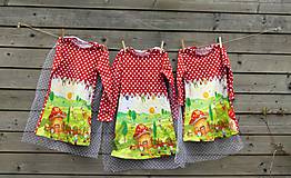 Detské oblečenie - Šaty s vlečkou - červené, dlhý rukáv - 10693226_