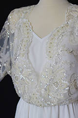 Šaty - Svadobné šaty v boho štýle na gumičku s korálkovou krajkou - 10694811_