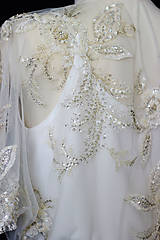 Šaty - Svadobné šaty v boho štýle na gumičku s korálkovou krajkou - 10694814_
