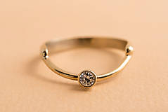 Prstene - Elegantný pozlacený prsten Gold Lars - 10694939_