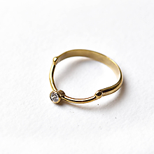 Prstene - Elegantný pozlacený prsten Gold Lars - 10694912_