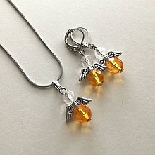 Sady šperkov - Minianjeliky z brúseniek sada (oranžová) - 10697115_